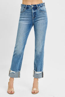 BARB STRAIGHT LEG TUMMY CONTROL DENIM JEANS - RISEN
