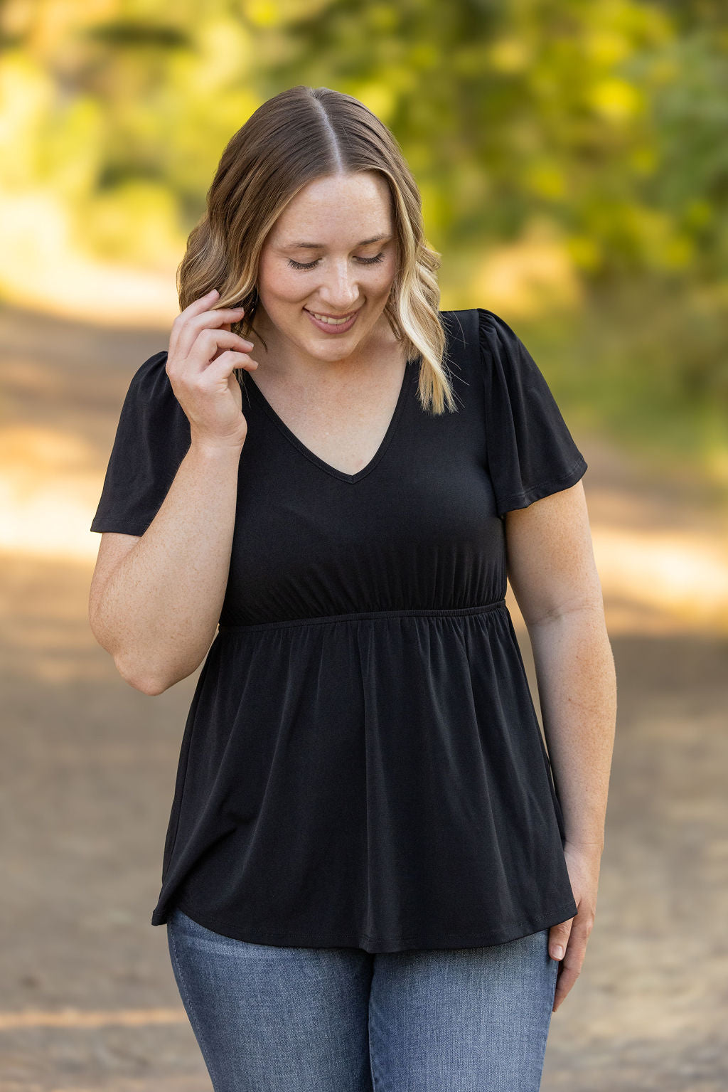 IN STOCK Emery Ruffle Top - Black | Women's Blouse FINAL SALE