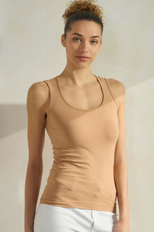Luxe Round Neck Seamless Tank Nude - Yelete