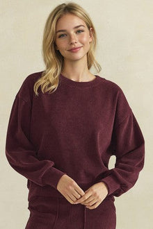 Plumly Pullover Sweatshirt Plum  - Yelete
