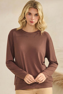 Billy Ribbed Long Sleeve Coffee - Yelete
