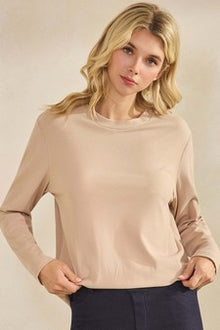 Billy Ribbed Long Sleeve Khaki - Yelete