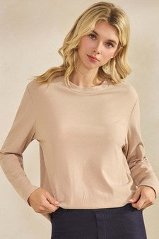 Billy Ribbed Long Sleeve Khaki - Yelete