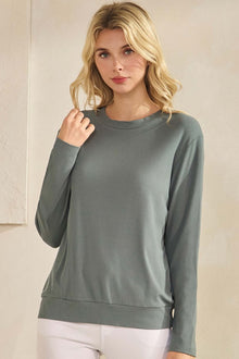 Billy Ribbed Long Sleeve Smokey Olive - Yelete