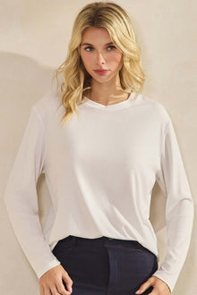 Billy Ribbed Long Sleeve White - Yelete