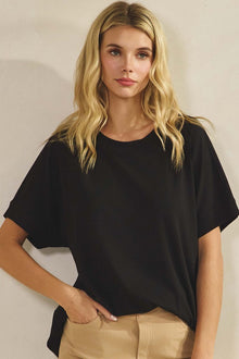 Billy Ribbed Short Sleeve Black - Yelete