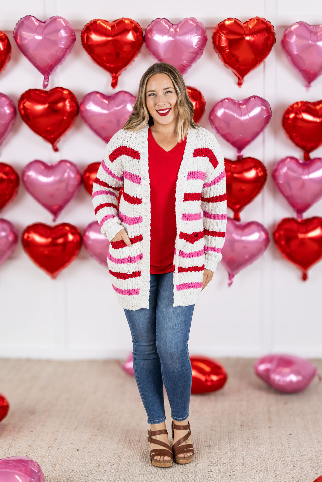 IN STOCK Valentine's Stripe Cardigan