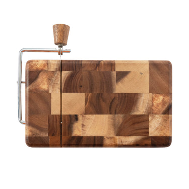 Sugar Wood & Stainless Cheese Slicer - Creative Co - op