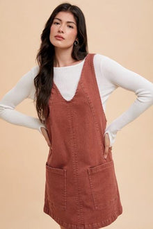 Raya Jumper Dress Brick- Anniewear