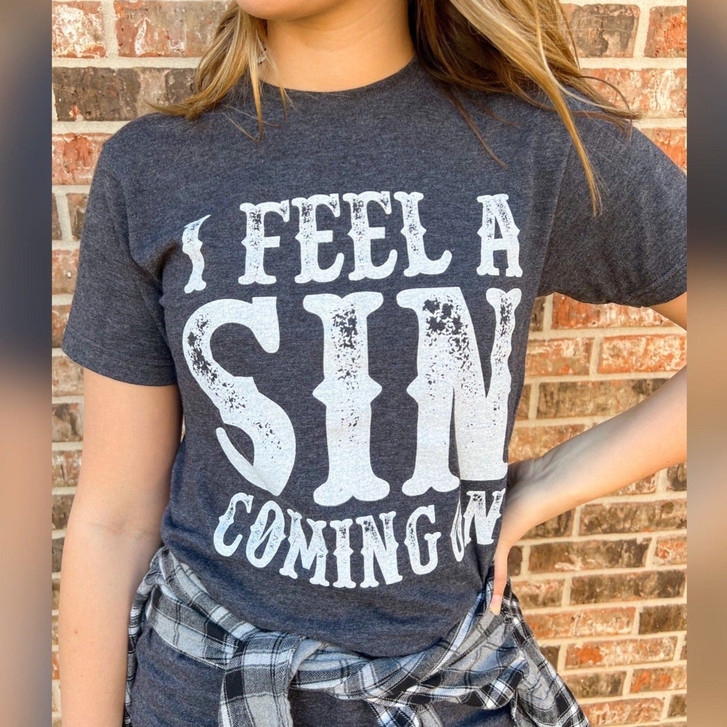 Envy Stylz Boutique Women - Apparel - Shirts - T-Shirts I Feel A Sin Coming On Soft Graphic Tee