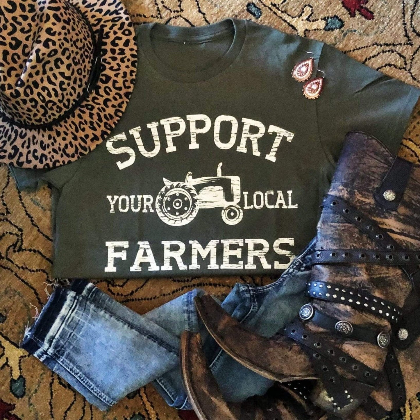 Envy Stylz Boutique Women - Apparel - Shirts - T-Shirts Support Your Local Farmers Graphic Tee